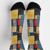 Chaussette Modernist Color Block in Blue and Yellow custom (Haut)