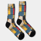 Chaussette Modernist Color Block in Blue and Yellow custom (Droite)