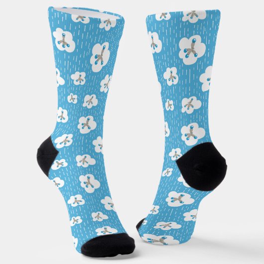 Chaussette Molécules bleues de chimie organique Science Geek (Angulaire)