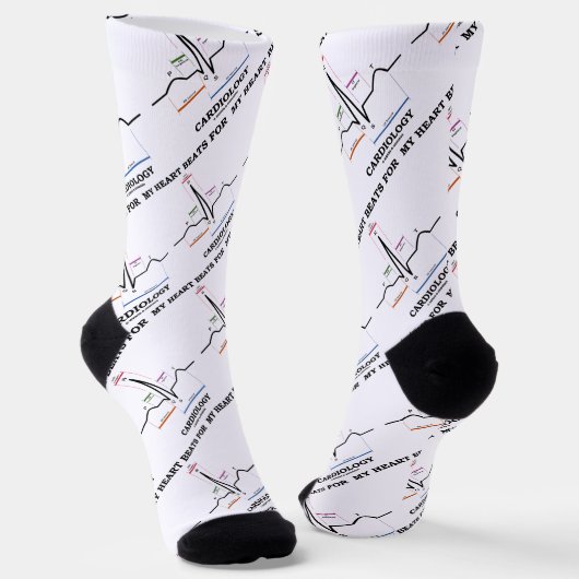 Chaussette Mon Coeur bat pour Cardiologie Electrocardiogramme (Angulaire)