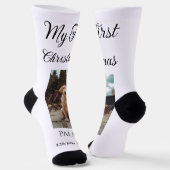 Chaussette Mon premier Noël ajouter nom animal chien chat ann (Angulaire)
