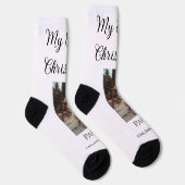 Chaussette Mon premier Noël ajouter nom animal chien chat ann (Droite)