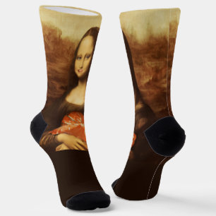 Chaussette Mona Lisa Cœur Saint-Valentin Bisou