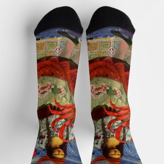 Chaussette Mona Lisa Fun Zodiac Whimsical (Haut)