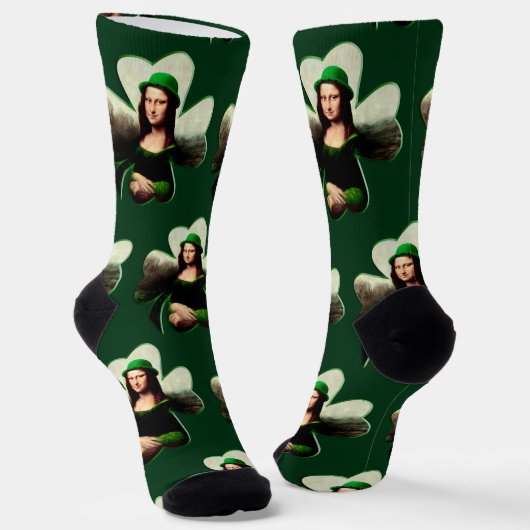Chaussette Mona Lisa Jour de la Saint-Patrick Trèfle (Angulaire)