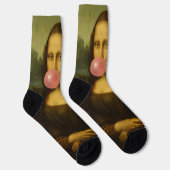 Chaussette Mona Lisa soufflant de bulle rose (Droite)