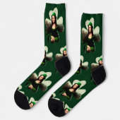 Chaussette Mona Lisa St. Patrick's Day Clover (Gauche)