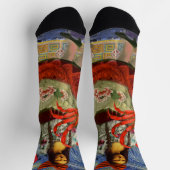 Chaussette Mona Lisa Starry Night Collage : Fantaisie surréal (Haut)