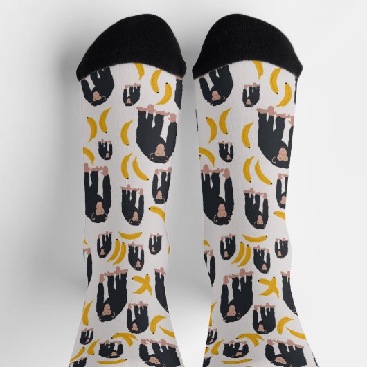 Chaussette Monkey Chimpanzee & Banana Pattern (Haut)