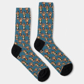 Chaussette Monkey Pattern Design Blue  (Droite)