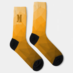 Chaussette Monogramme à motif de maille géométrique orange