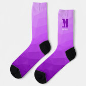Chaussette Monogramme à motif de maille géométrique violet (Gauche)