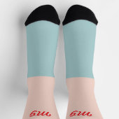 Chaussette Monogramme attractif à deux tons bloc de couleur r (Haut)