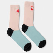 Chaussette Monogramme attractif à deux tons bloc de couleur r (Droite)