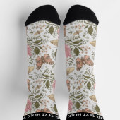 Chaussette Monogramme botanique Fleur sauvage moderne et tend (Haut)