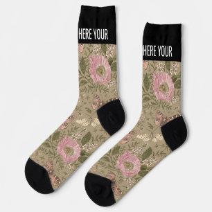 Chaussette Monogramme botanique Fleur sauvage moderne et tend