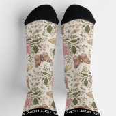 Chaussette Monogramme botanique Fleur sauvage moderne et tend (Haut)