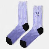 Chaussette Monogramme carré de géométrie triangulaire violet (Gauche)