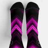 Chaussette Monogramme de chevron magenta rose brillant métall (Haut)