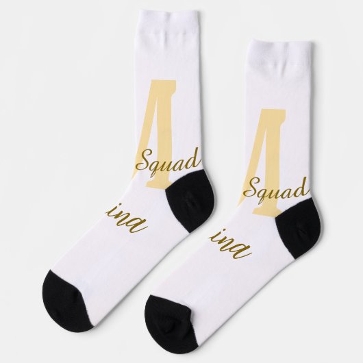 Chaussette Monogramme de l'équipe de la mariée simple shower (Gauche)