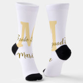 Chaussette Monogramme de l'équipe de la mariée simple shower (Angulaire)