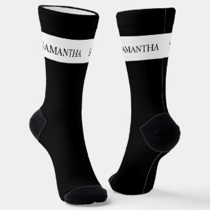 Chaussette Monogramme de nom personnalisé minimaliste de base