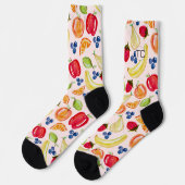 Chaussette Monogramme de nouveauté Motif de fruits mélangés à (Gauche)