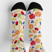 Chaussette Monogramme de nouveauté Motif de fruits mélangés à (Haut)