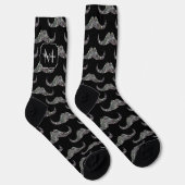 Chaussette Monogramme de parties scintillant de moustache en  (Droite)
