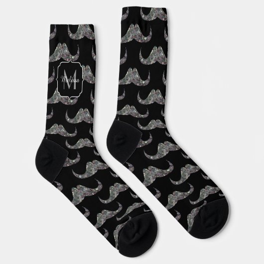 Chaussette Monogramme de parties scintillant de moustache en (Droite)