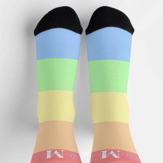 Chaussette Monogramme initial customisé pour ColorBlock jaune (Haut)