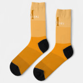 Chaussette Monogramme initial customisé pour orange ColorBloc (Gauche)