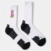 Chaussette Monogramme initial du golf rose (Droite)