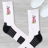 Chaussette Monogramme initial du golf rose