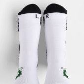 Chaussette Monogramme Initial Nom Moderne Vert Foncé et Blanc (Haut)
