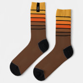 Chaussette Monogramme Initial Rayé Rétro Coloré (Gauche)