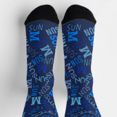 Chaussette Monogramme Jour de la semaine Dark Navy Bleu diman (Haut)