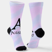 Chaussette Monogramme majuscule masculine ajouter un nom past (Angulaire)