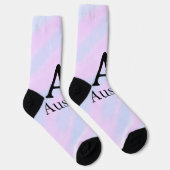 Chaussette Monogramme majuscule masculine ajouter un nom past (Droite)