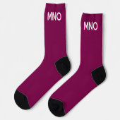 Chaussette Monogramme moderne initial Ombre cerise rose (Gauche)