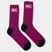 Chaussette Monogramme moderne initial Ombre cerise rose (Droite)