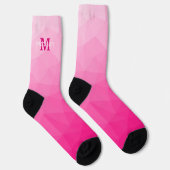 Chaussette Monogramme Motif à maillage géométrique rose chaud (Droite)