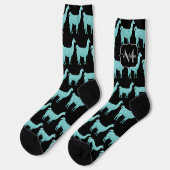 Chaussette Monogramme motif Llama Light Turquoise Sparkings (Gauche)
