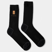 Chaussette Monogramme noir moderne et nom personnalisé (Droite)