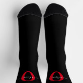 Chaussette Monogramme personnalisé Nom du script Noir Blanc R (Haut)