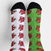 Chaussette Monogramme personnalisé Red Welsh Dragon (Haut)