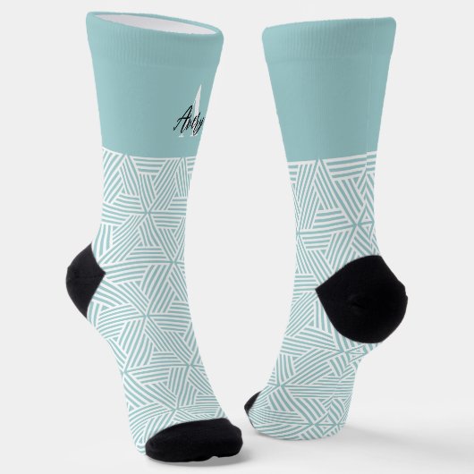 Chaussette Monogramme tendance avec superposition de nom de s (Angulaire)