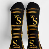 Chaussette Monographie abstraite, dorée et noire (Haut)