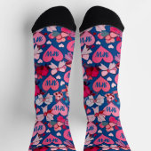 Chaussette Monographie des coeurs floraux de la Saint-Valenti (Haut)