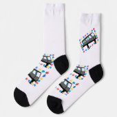 Chaussette Monorail autisme puzzle pièces train (Gauche)